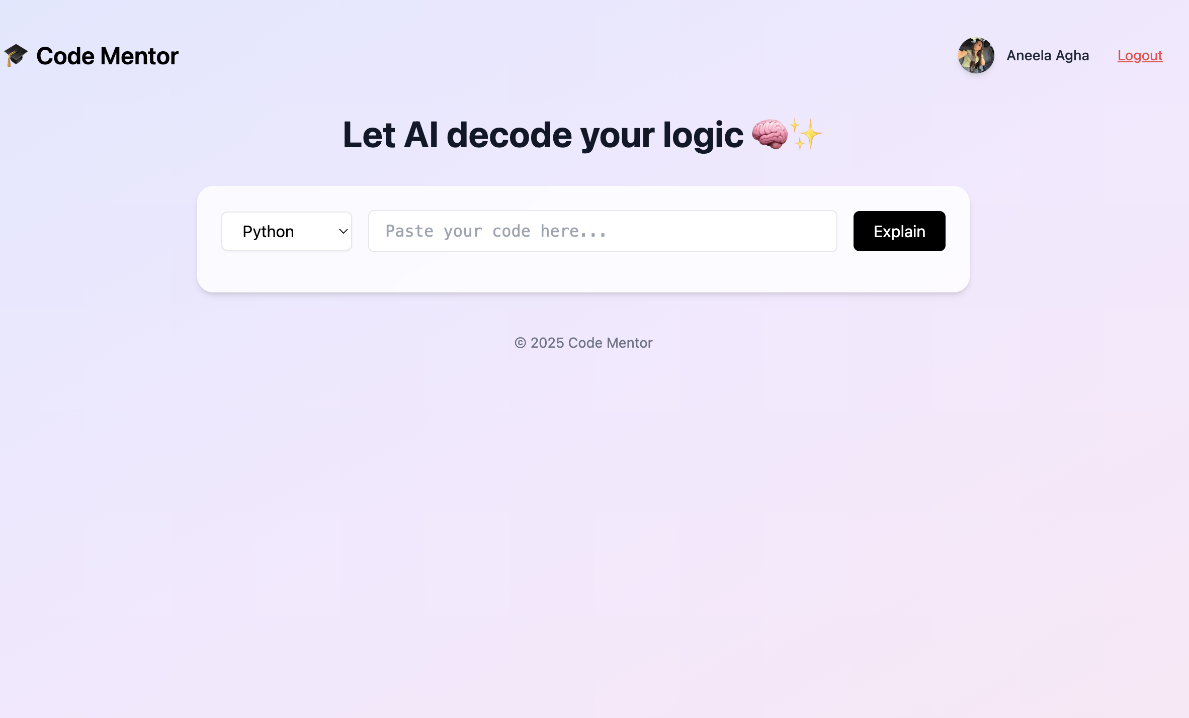 CodeMentor AI Screenshot