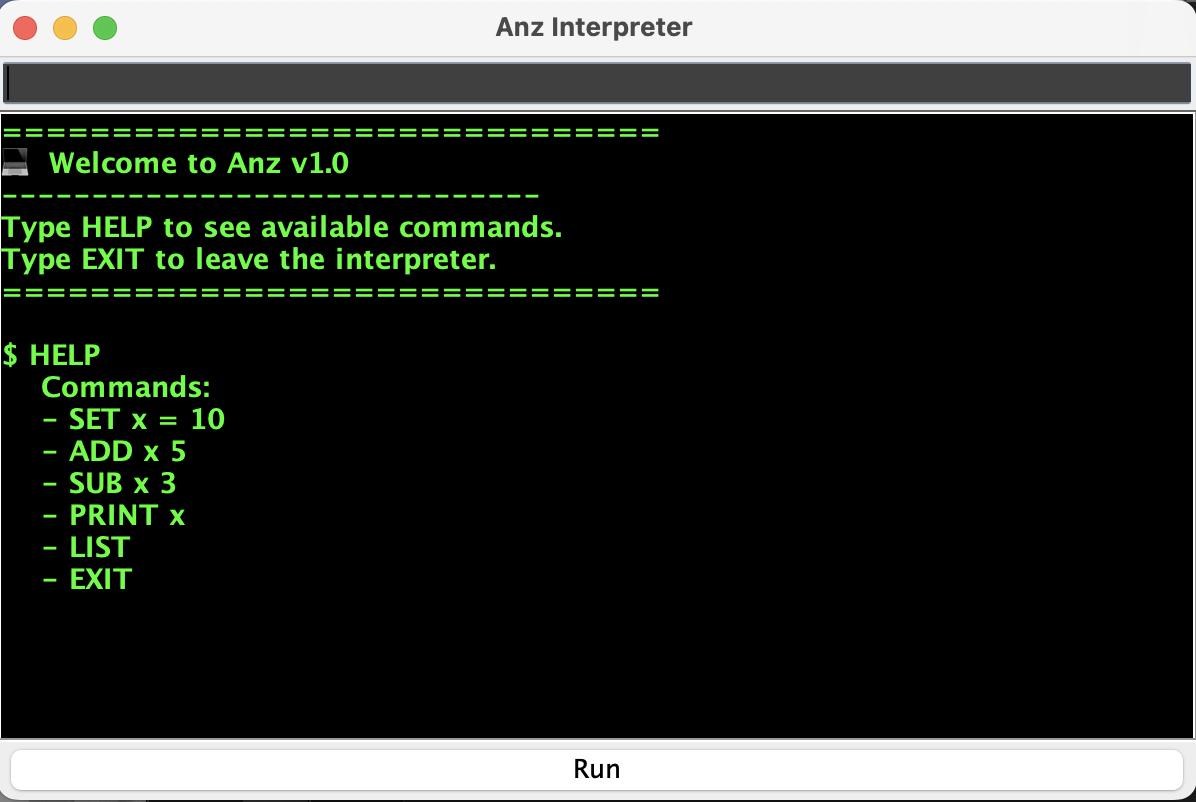 Java Interpreter Screenshot